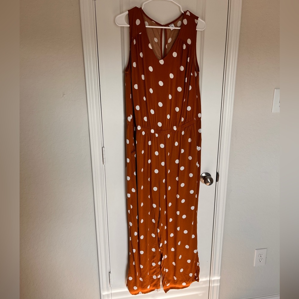 Used / Polka-Dot Jumpsuit / Burnt Orange